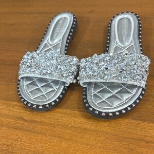 Wild Diva Silver Embellished Sandals
